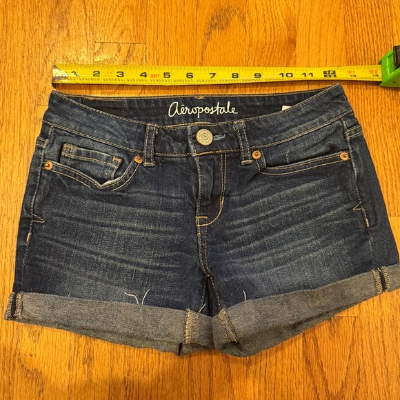 Aeropostale midi jean shorts cut off low rise Y2K Style size 000 - Picture 8 of 8